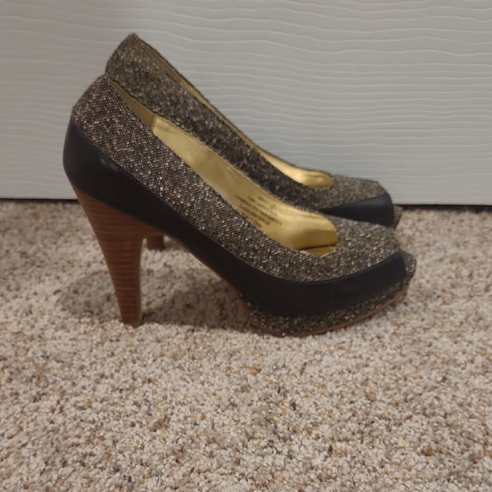 Banana Republic Brown Tweed Heels Classic Stiletto
